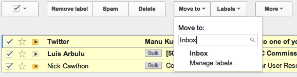 Move Messages Back to Inbox