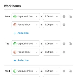 Work hours UI